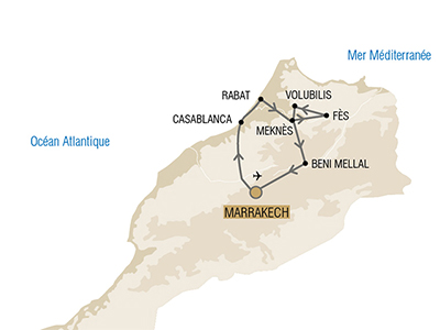 excursion 8 jours départ marrakech circuit villes impériales